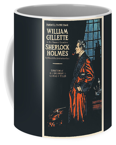 Sherlock Coffee Mug featuring the painting William Gillette as Sherlock Holmes: Farewell to the Stage by Frederic Dorr Steele