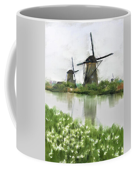 Windmills Coffee Mug featuring the painting Windmills by Diane Chandler