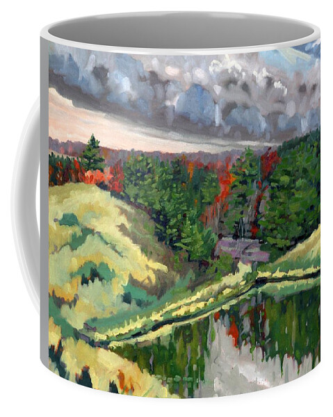 516 Coffee Mug featuring the painting Window Seat October Morning by Phil Chadwick