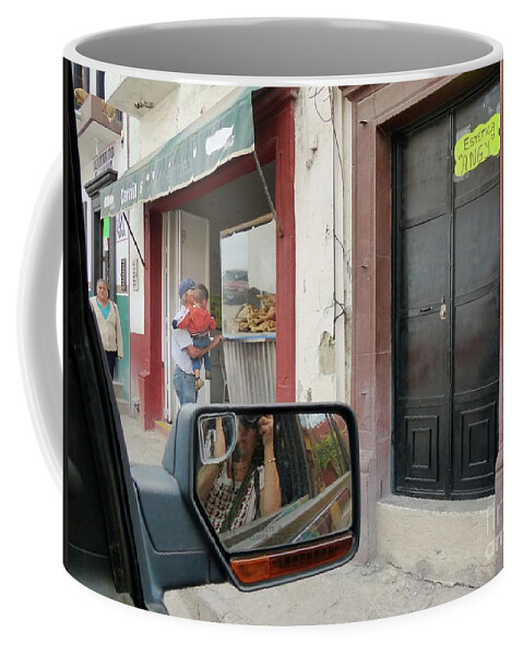 Carniceria Coffee Mug featuring the photograph Window Shopping by Rosanne Licciardi