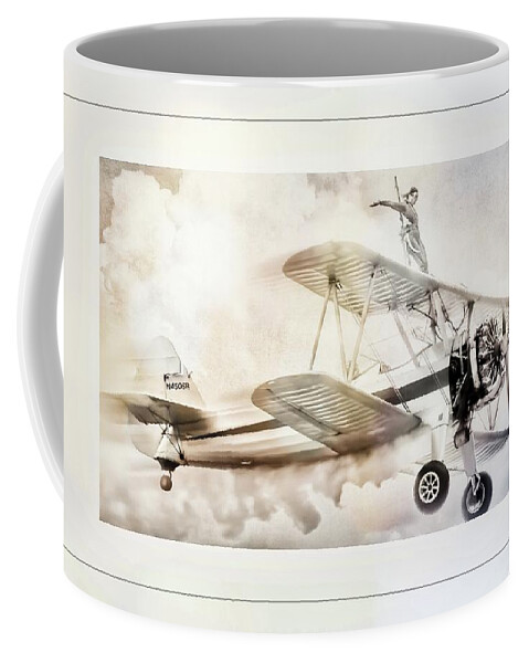 Aviation Coffee Mug featuring the photograph Wing Walker by Steve Benefiel