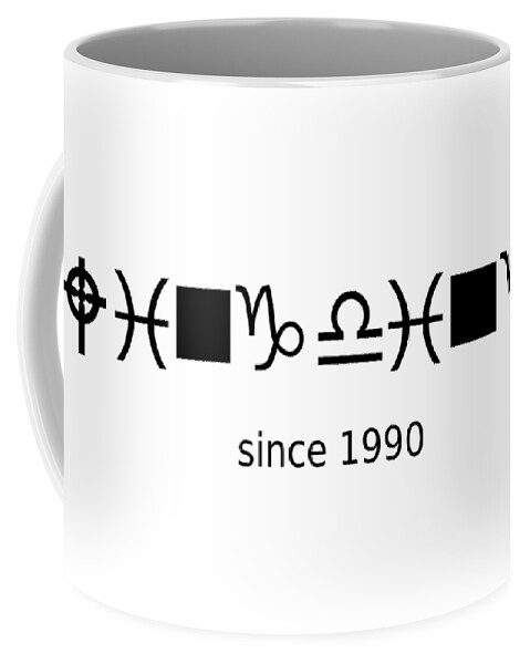 Richard Reeve Coffee Mug featuring the digital art Wingdings since 1990 - Black by Richard Reeve