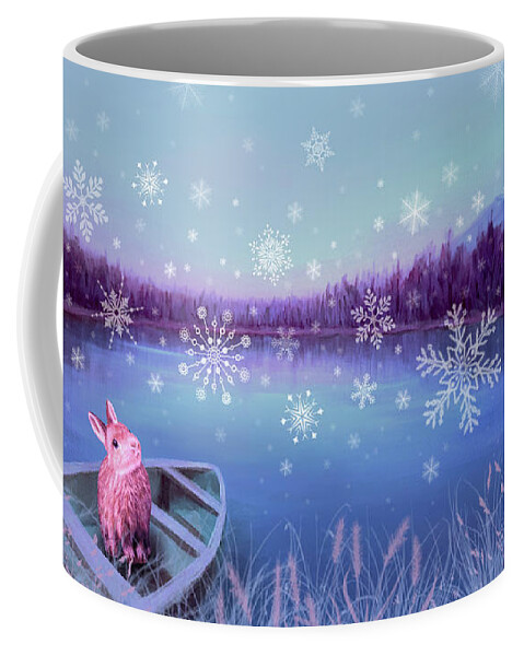 Stirrup Lake Coffee Mug featuring the painting Winter Dream by Yoonhee Ko