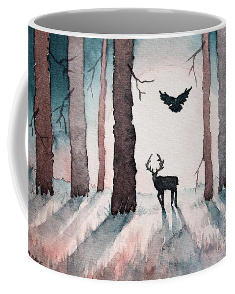 Winter Coffee Mug featuring the painting Winter Duo by Rebecca Davis
