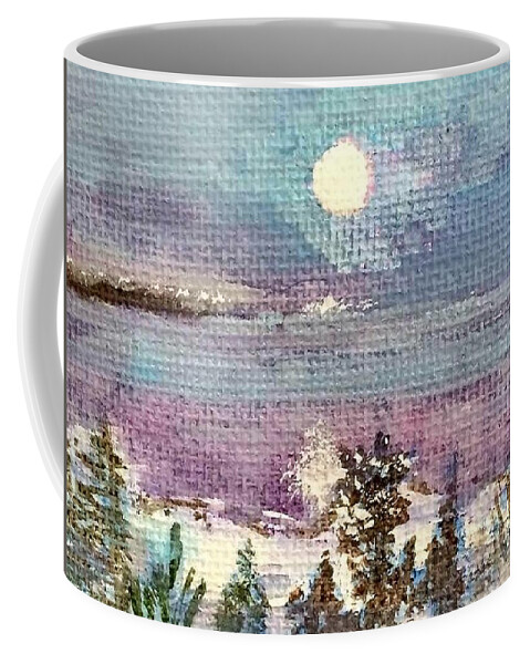Full Moon Coffee Mug featuring the painting Winter Moon Energy by Deb Stroh-Larson