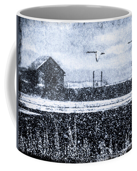 Winter Coffee Mug featuring the digital art Winter Swans by Ken Taylor