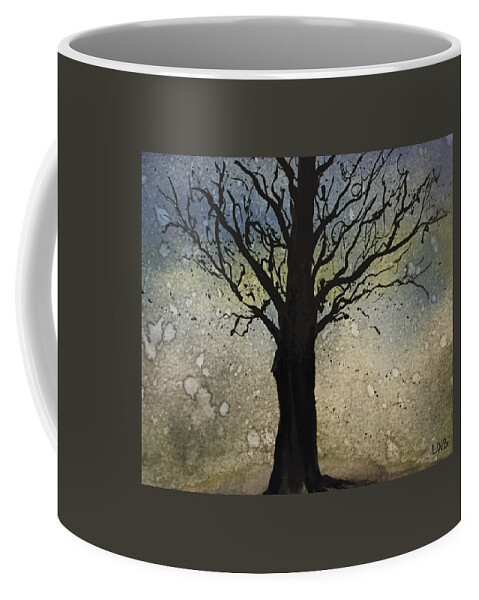 Watercolor Coffee Mug featuring the mixed media Winter Zen by Lisa Burbach