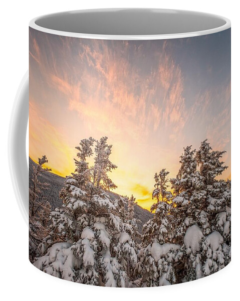 Snow Coffee Mug featuring the photograph Winter's Last Light, by Jeff Sinon