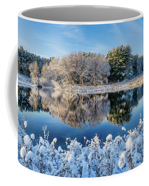 Uw Madison Arboretum Coffee Mug featuring the photograph Winter's Reflection by Brad Bellisle