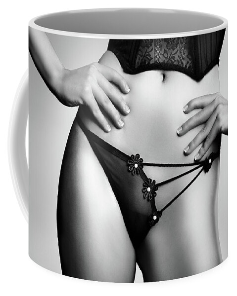 Woman Coffee Mug featuring the photograph Woman in Lingerie by Johan Swanepoel