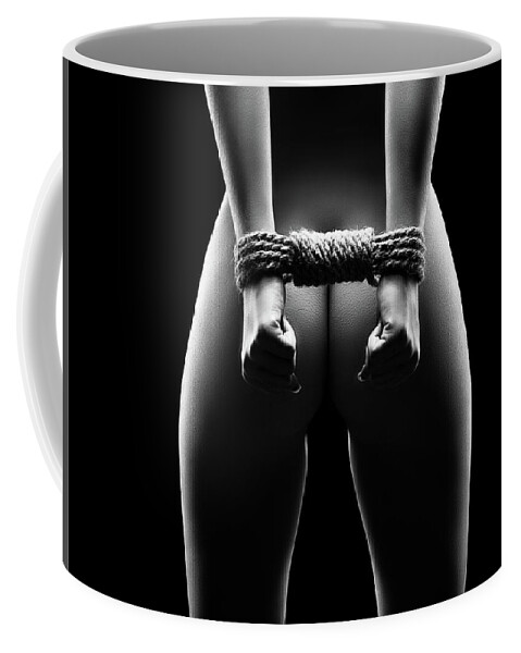 Woman Coffee Mug featuring the photograph Woman's hands in bondage by Johan Swanepoel