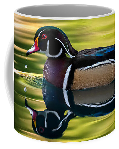 Wood Duck Coffee Mug featuring the photograph Wood Duck in the Shadows. by Paul Martin