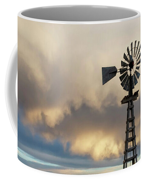Kansas Coffee Mug featuring the photograph Wooden Windmill 02 by Rob Graham