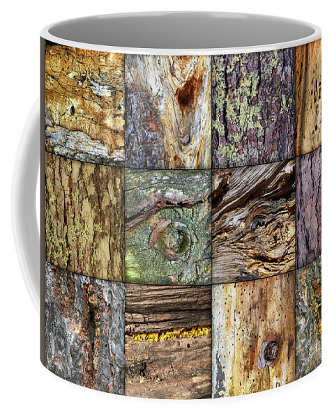 Abstract Coffee Mug featuring the photograph Woodland Abstracts Tree Texture Tiles B by Amy E Fraser