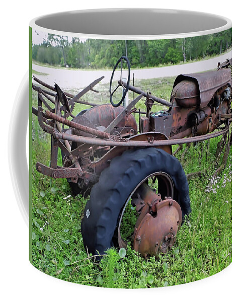 Rusty Coffee Mug featuring the photograph Worked The Wheels Off by D Hackett