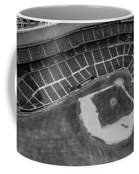 Chicago Coffee Mug featuring the photograph Wrigley Field Black and White by Bobby K