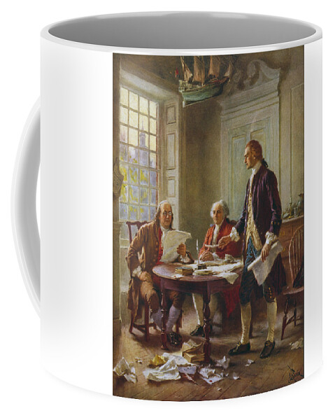 Declaration Of Independence Coffee Mug featuring the painting Writing The Declaration of Independence by War Is Hell Store