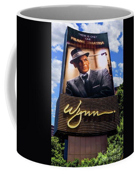 Wynn Casino Sign Frank Sinatra Coffee Mug featuring the photograph Wynn Casino Sign Frank Sinatra in the Aftenoon by Aloha Art