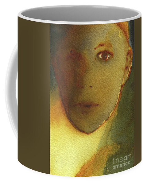 Yellow Head Coffee Mug featuring the painting Yellow Head by Graham Dean