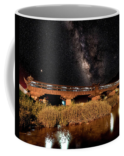 Bridge Coffee Mug featuring the photograph Yonghe Bridge Milky Way by William Dickman