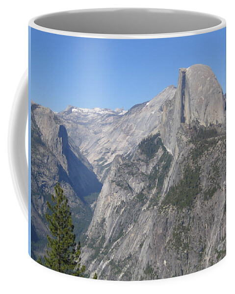 Yosemite Coffee Mug featuring the photograph Yosemite National Park Half Dome Rock ,, A Glacier Point of View Panorama by John Shiron