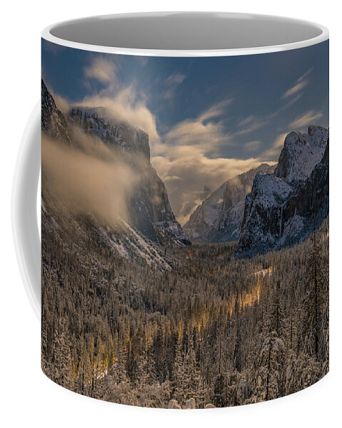 Yosemite Coffee Mug featuring the photograph Yosemite Valley by Moonlight by Kenneth Everett