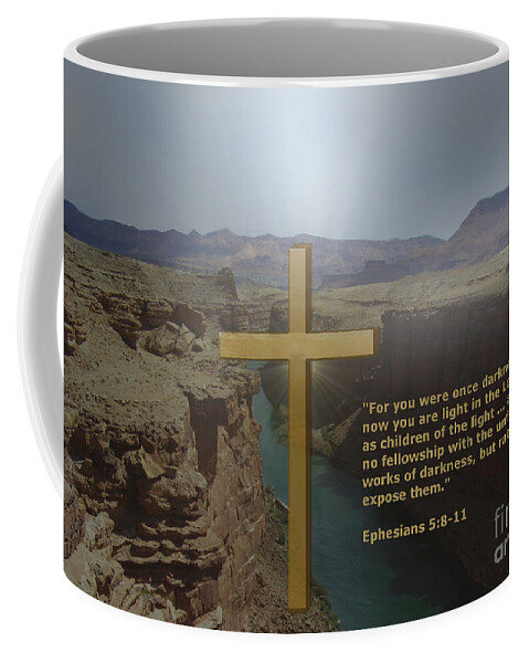 Scripture Coffee Mug featuring the digital art You Are Light in the Lord by Charles Robinson