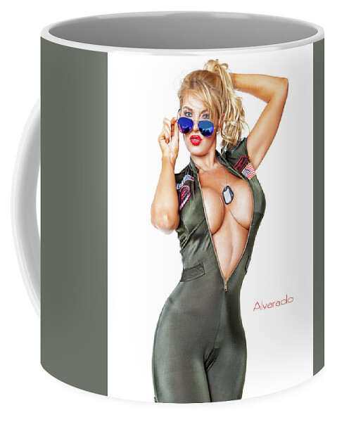 Topgun Coffee Mug featuring the digital art You can be my Wingman anytime by Robert Alvarado