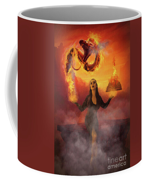 Dark Coffee Mug featuring the digital art You Pay In Blood And Soul by Recreating Creation