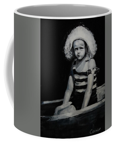 Child Coffee Mug featuring the painting This is Not Making Me Happy by Jean Cormier