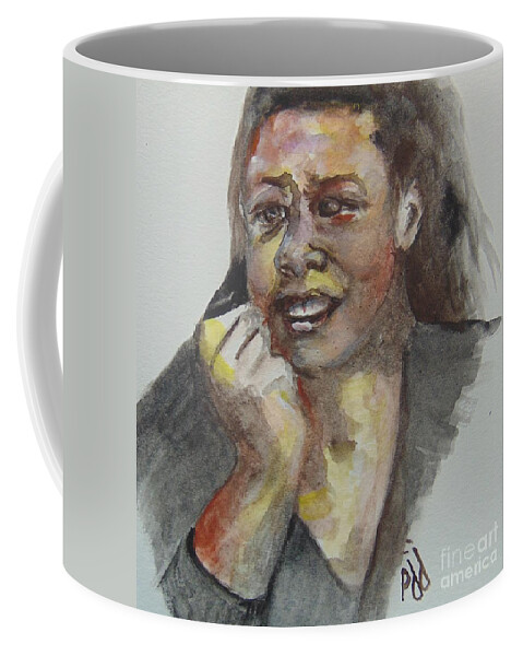 Maya Angelou Coffee Mug featuring the painting Young Maya by Saundra Johnson