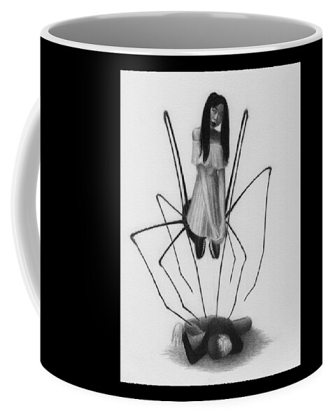 Horror Coffee Mug featuring the drawing Yui Oiwa - Artwork by Ryan Nieves