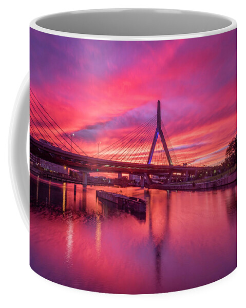 Zakim Bridge Coffee Mug featuring the photograph Zakim Bridge Sunset by Rob Davies