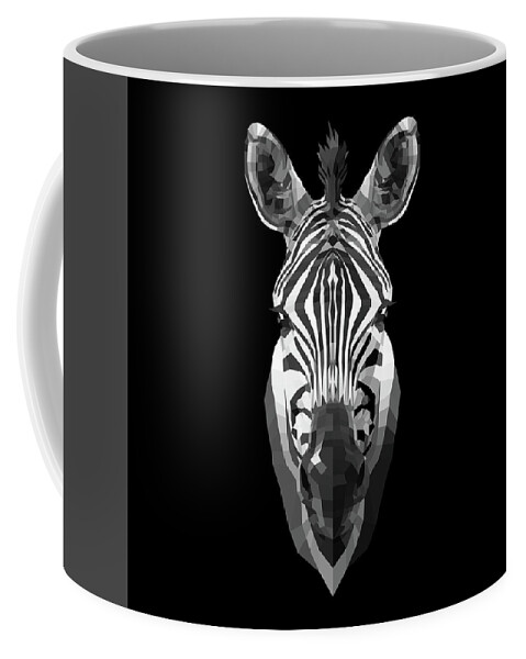 Zebra Coffee Mug featuring the digital art Zebra's Face by Naxart Studio