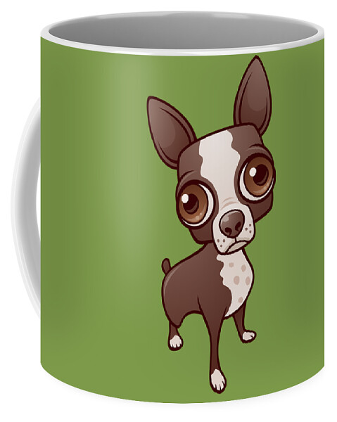 Boston Coffee Mug featuring the digital art Zippy the Boston Terrier by John Schwegel