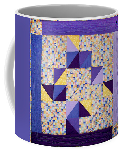 Art Quilt Coffee Mug featuring the tapestry - textile Zodiac by Pam Geisel