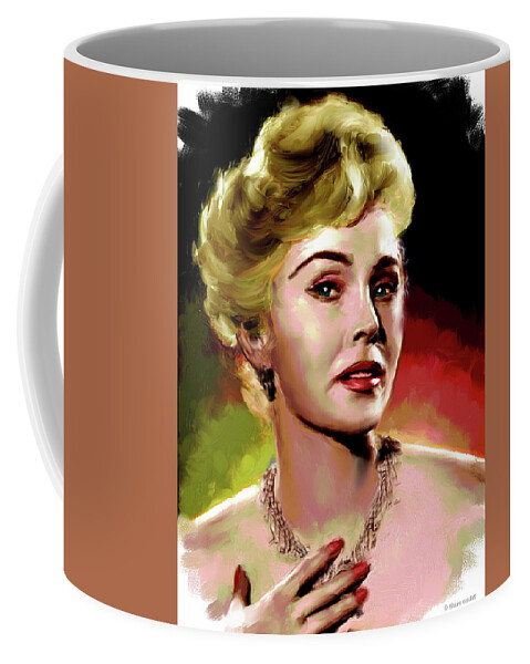 Zsa Coffee Mug featuring the painting Zsa Zsa Gabor painting by Stars on Art