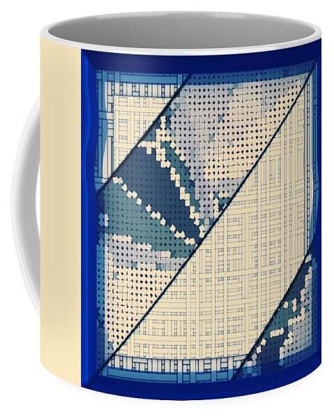 Blue Coffee Mug featuring the digital art # 50 by Marko Sabotin