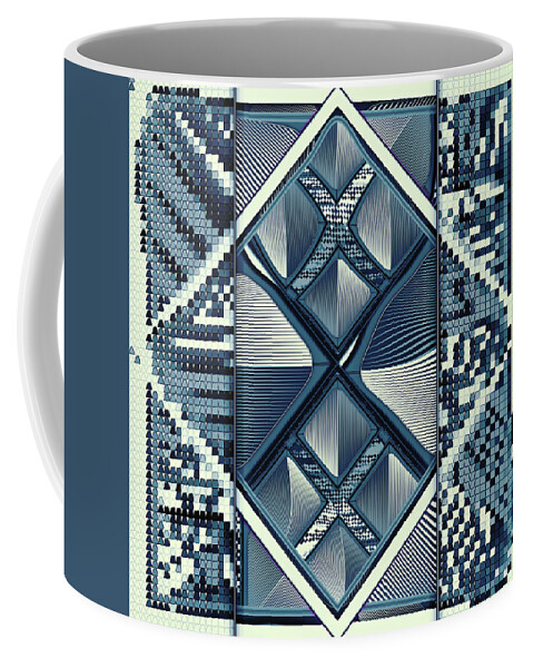 Blue Coffee Mug featuring the digital art # 74 by Marko Sabotin