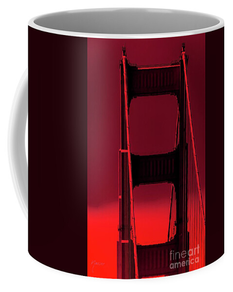 Architecture Coffee Mug featuring the photograph 0695B San Francisco Golden Gate Bridge California by Nasser Atelier