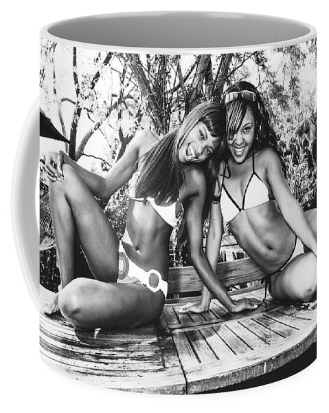 Two Girls Having Fun Fashion Photo Art Coffee Mug featuring the photograph 0857 Lilisha and Dominique - Fun Weekend Cranes Resort by Amyn Nasser