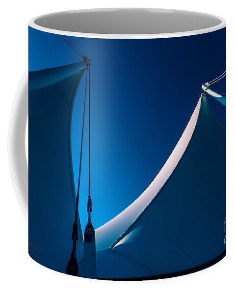 Winter Olympic City Coffee Mug featuring the photograph 0176 Port of Vancouver Sails Canada Place Waterfront Vancouver by Nasser Atelier