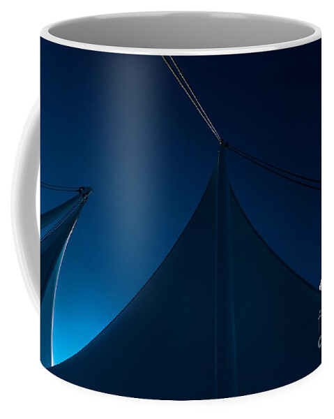 Winter Olympic City Coffee Mug featuring the photograph 0192 Port of Vancouver Sails Canada Place Waterfront Vancouver by Nasser Atelier