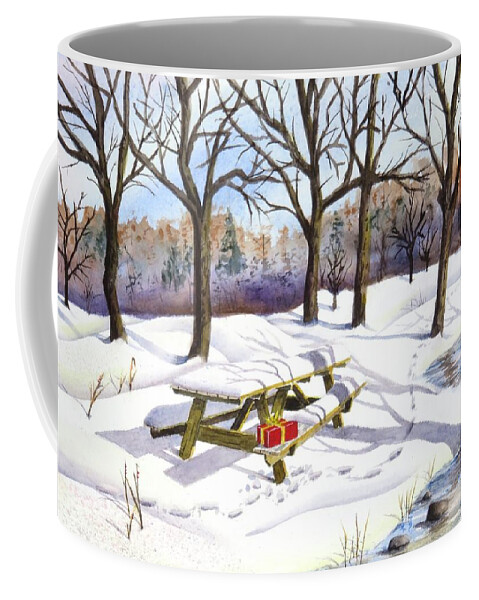 Picnic Coffee Mug featuring the painting A Little Something #1 by Joseph Burger