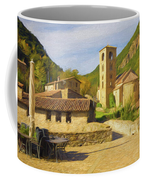 Baget Coffee Mug featuring the photograph A visit to the picturesque town of Baget, Catalonia, Spain -ART- by Jordi Carrio Jamila