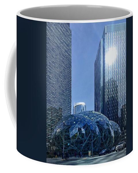 Architecture Coffee Mug featuring the photograph Amazon Spheres #2 by Jerry Abbott