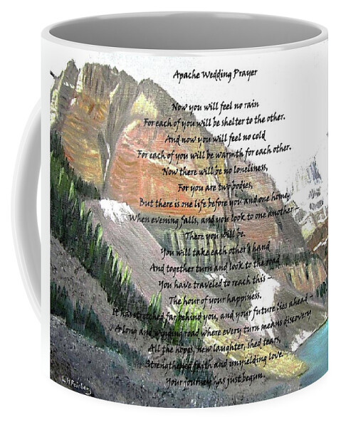 Valley Of The 10 Peaks Coffee Mug featuring the digital art Apache Wedding Prayer2 by Linda Feinberg
