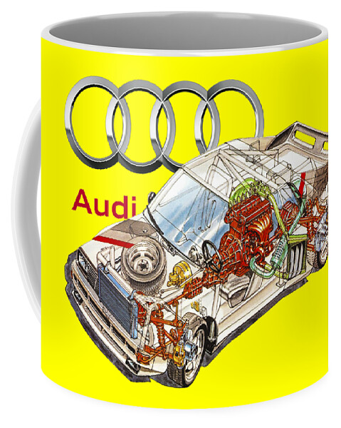 Audi Sport Quattro RS 001. Cutaway automotive art #1 Coffee Mug by  Vladyslav Shapovalenko - Pixels