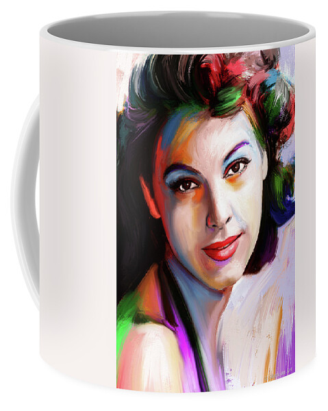 Ava Coffee Mug featuring the painting Ava Gardner by Stars on Art