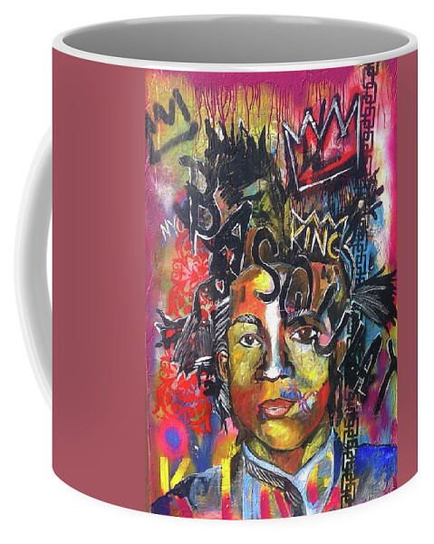 Basquiat Coffee Mug featuring the painting Basquiat #1 by Femme Blaicasso